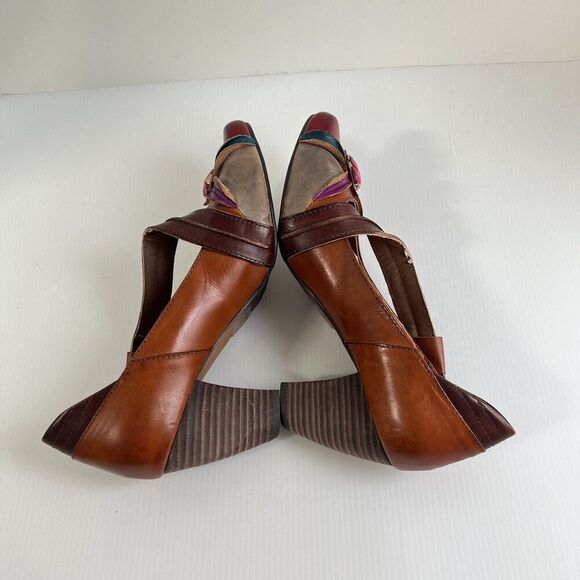 Corkys Elite Dress Pump Women Size 8 Honeysuckle Leather Slip On Brown Art - Picture 7 of 10